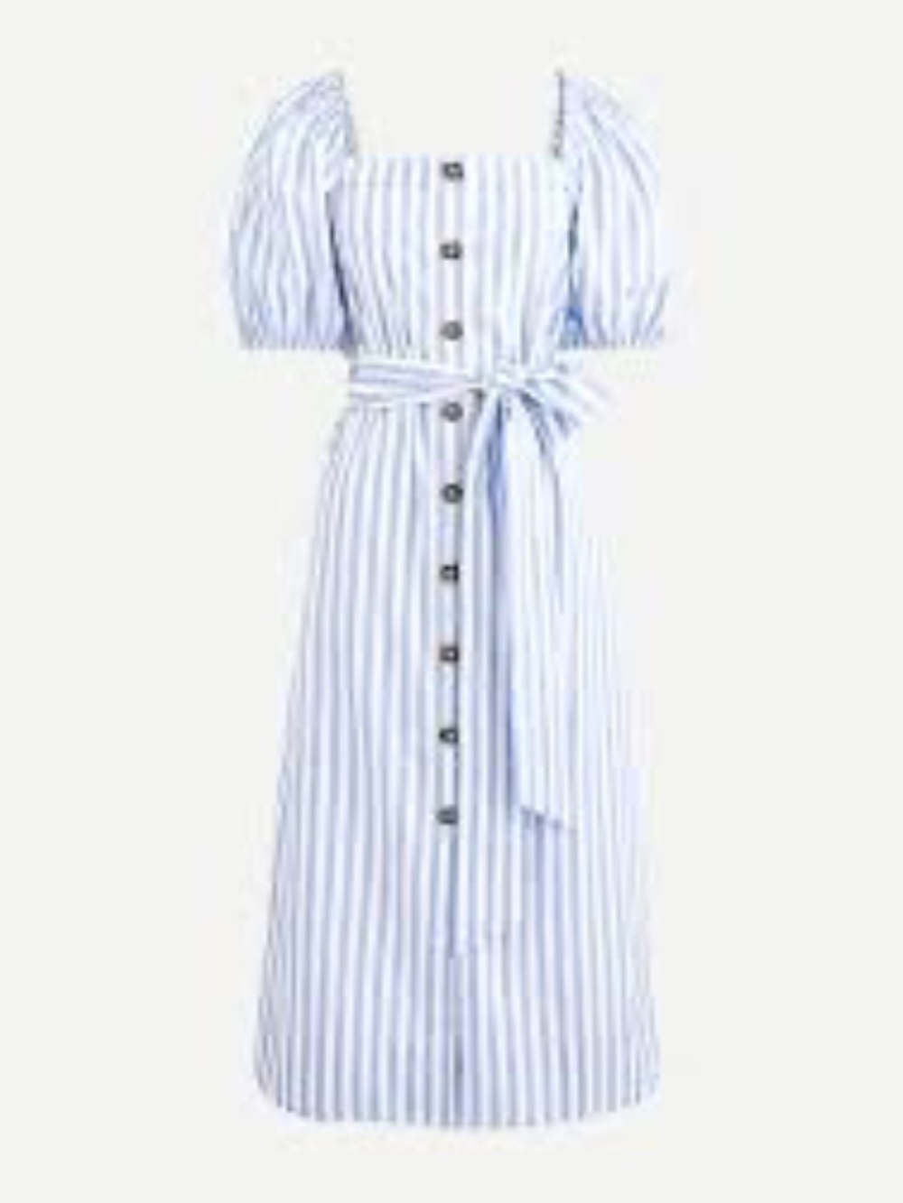 J.Crew Cotton Cottage Stripe Button Up Midi dress Blue White S